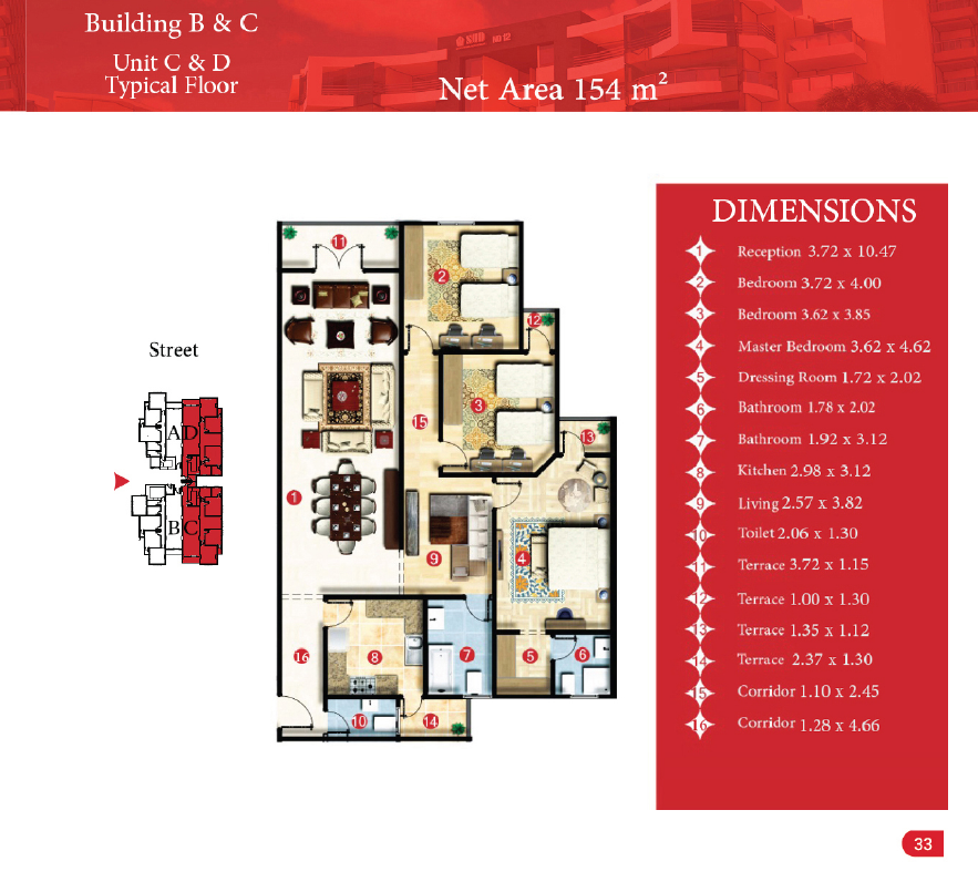 Floor plan for apartment at Capital Heights 2