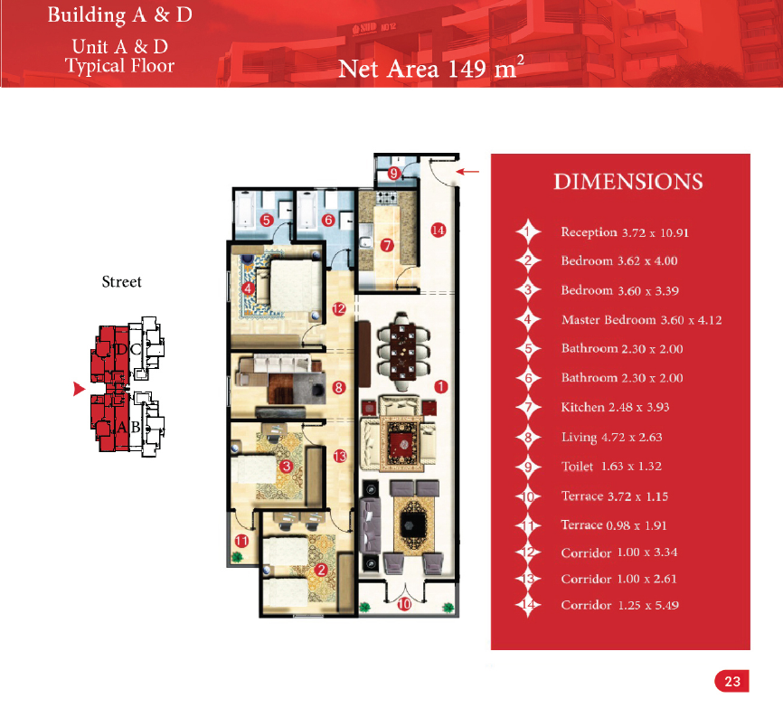 Floor plan for apartment at Capital Heights 2