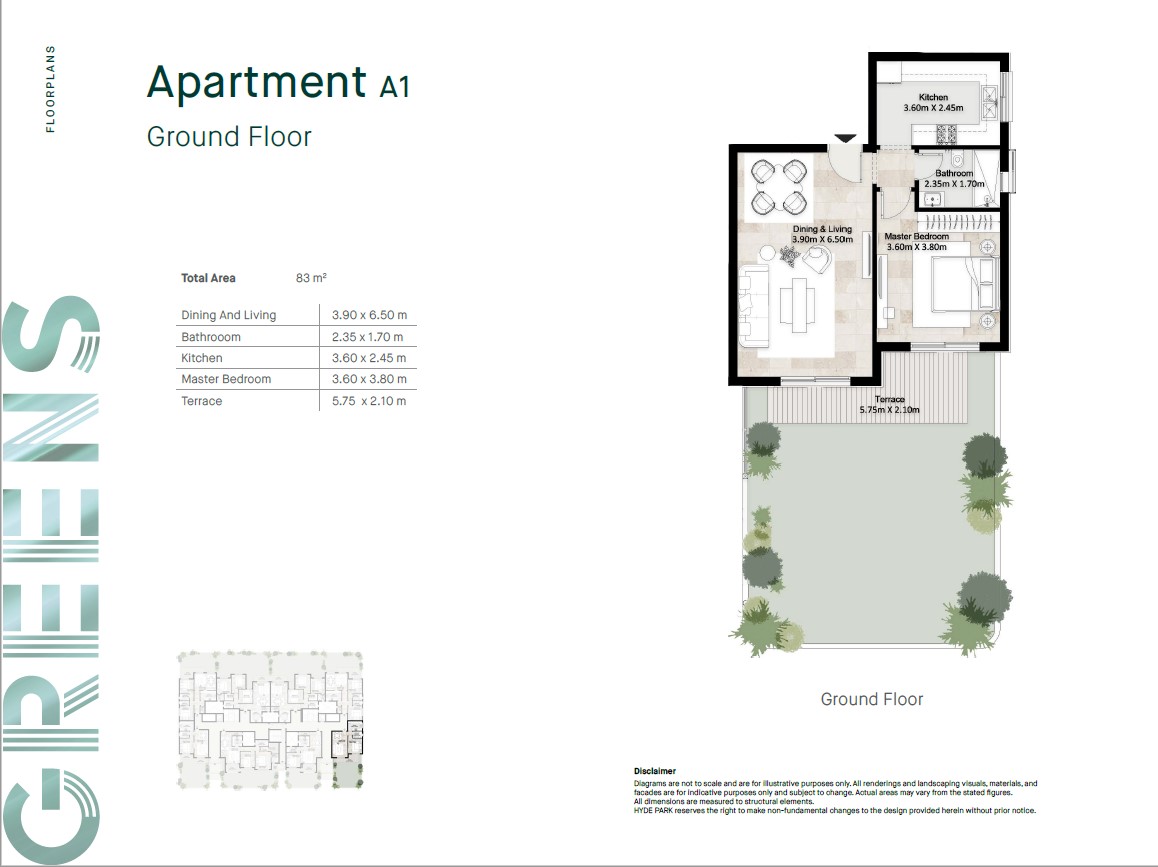 Floor plan for apartment at Hyde Park