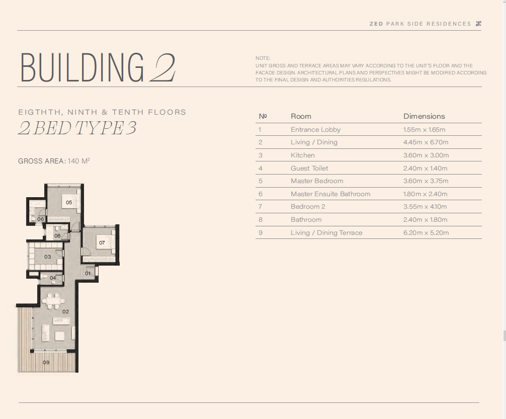 Floor plan for apartment at ZED