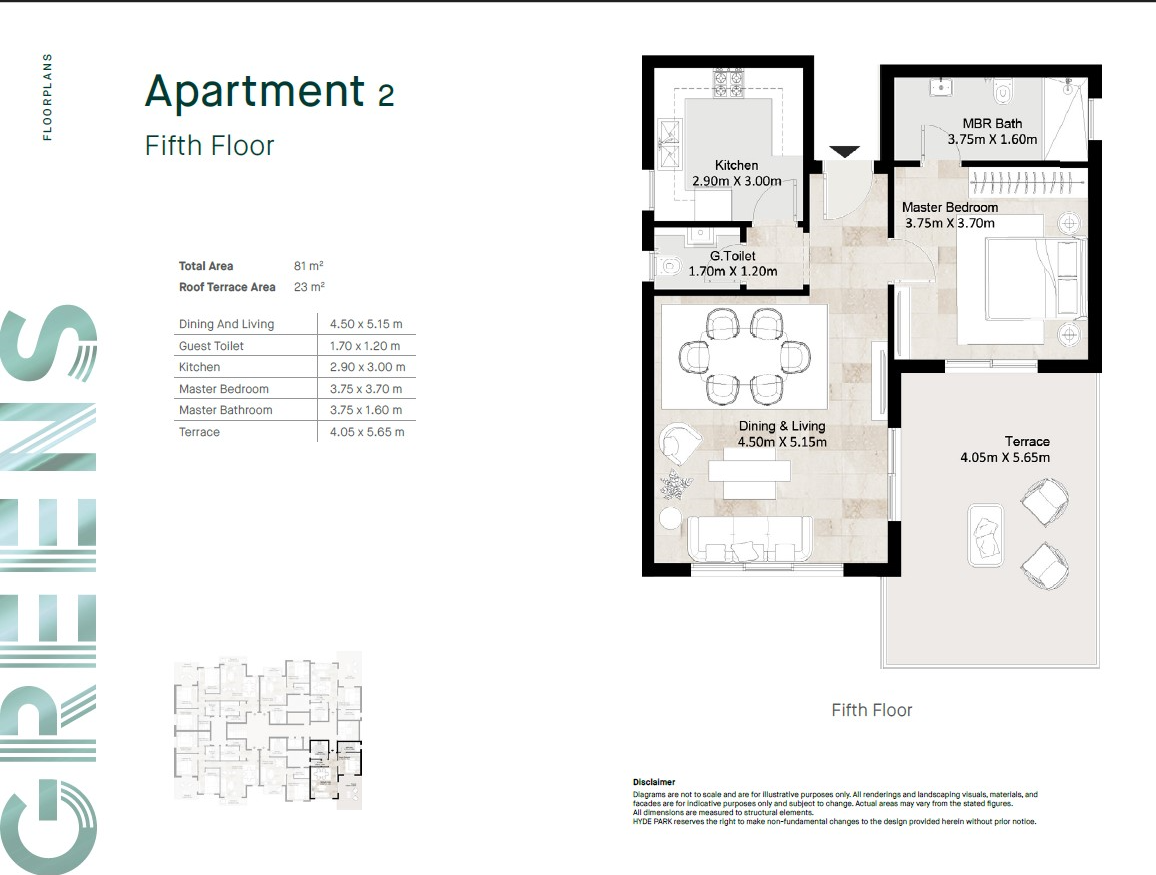 Floor plan for apartment at Hyde Park