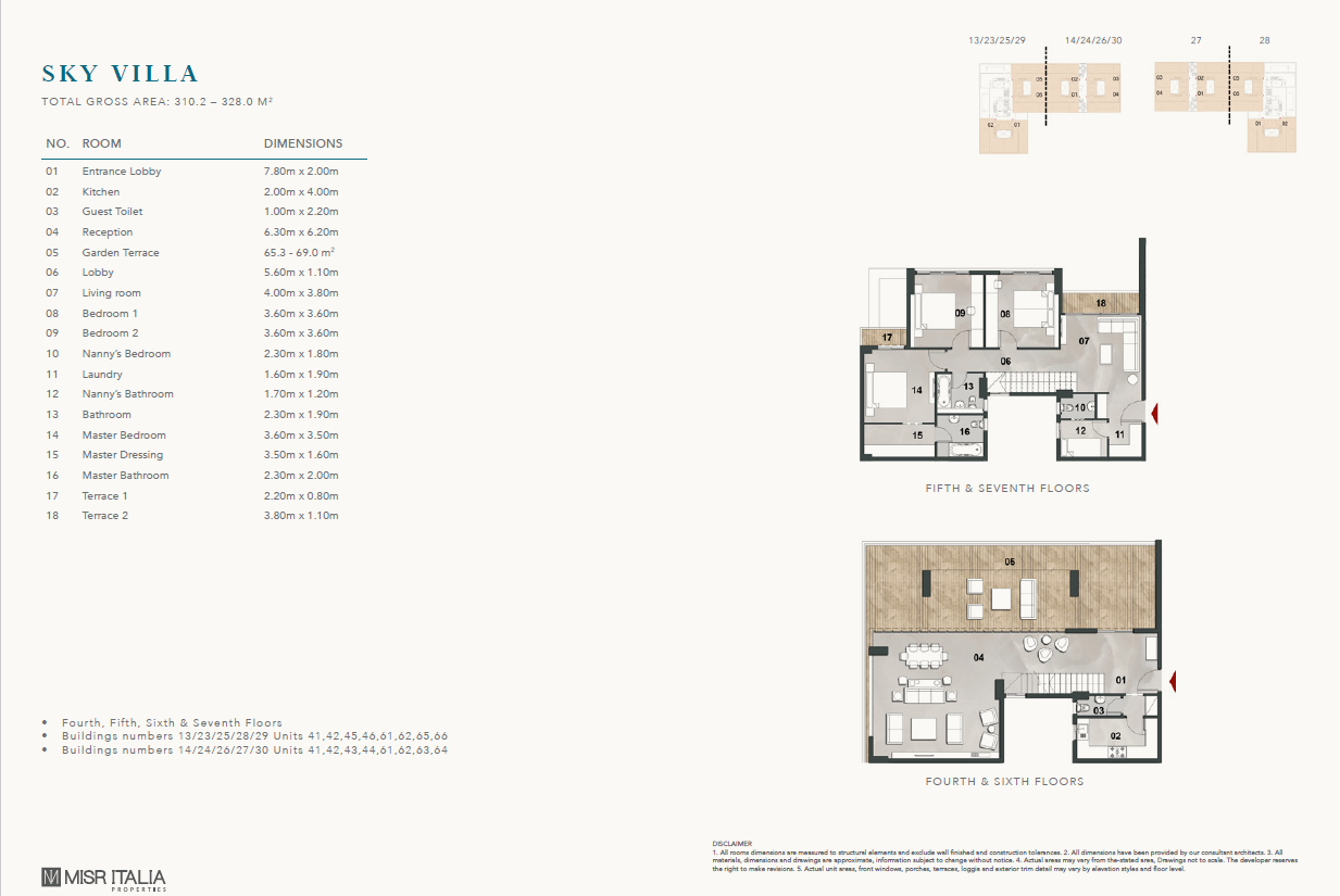 Floor plan for duplex at Vinci