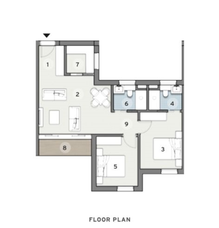 Floor plan for apartment at Zed Tower