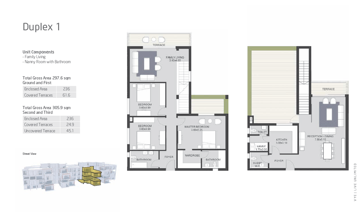 Floor plan for duplex at VYE SODIC