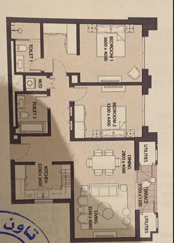 Floor plan for apartment at Uptown Cairo