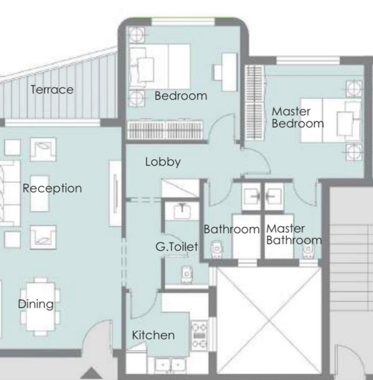 Floor plan for apartment at Palm Hills New Cairo