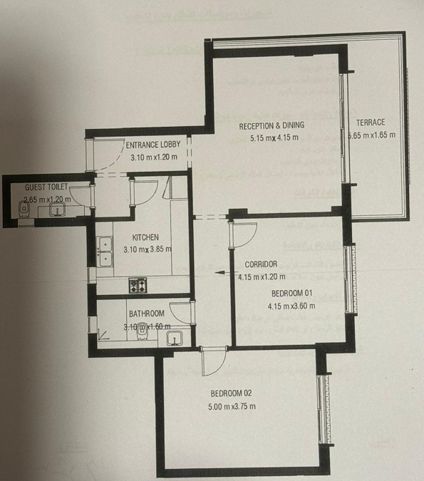 Floor plan for apartment at Garden Lakes