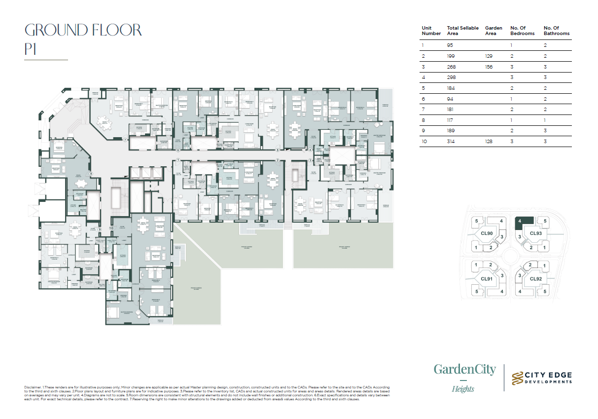 Floor plan for apartment at New Garden City