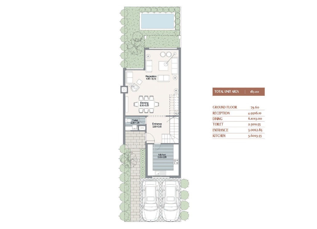 Floor plan for townhouse at The Hills
