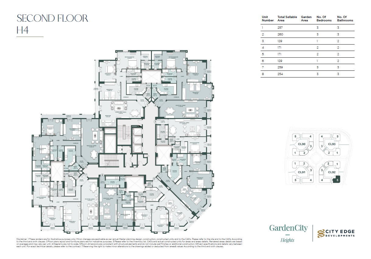 Floor plan for apartment at New Garden City