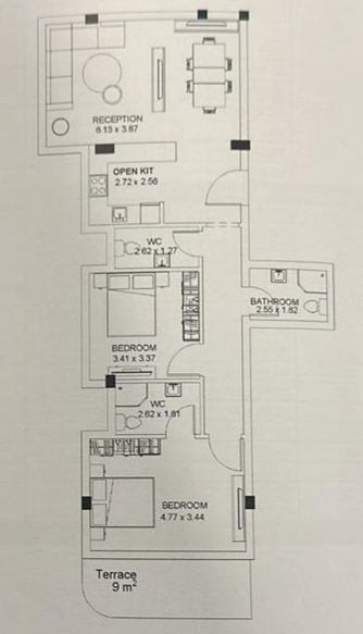 Floor plan for apartment at White Residence
