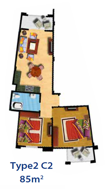 Floor plan for chalet at Lasirena Bay
