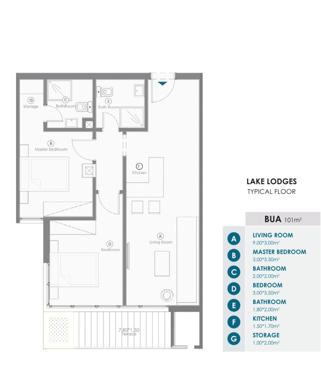 Floor plan for chalet at Ein Hills