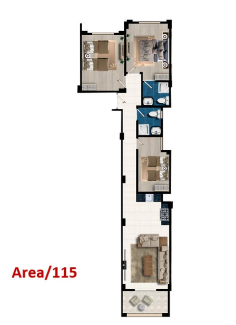 Floor plan for chalet at Cape Bay Blumar Lasirena