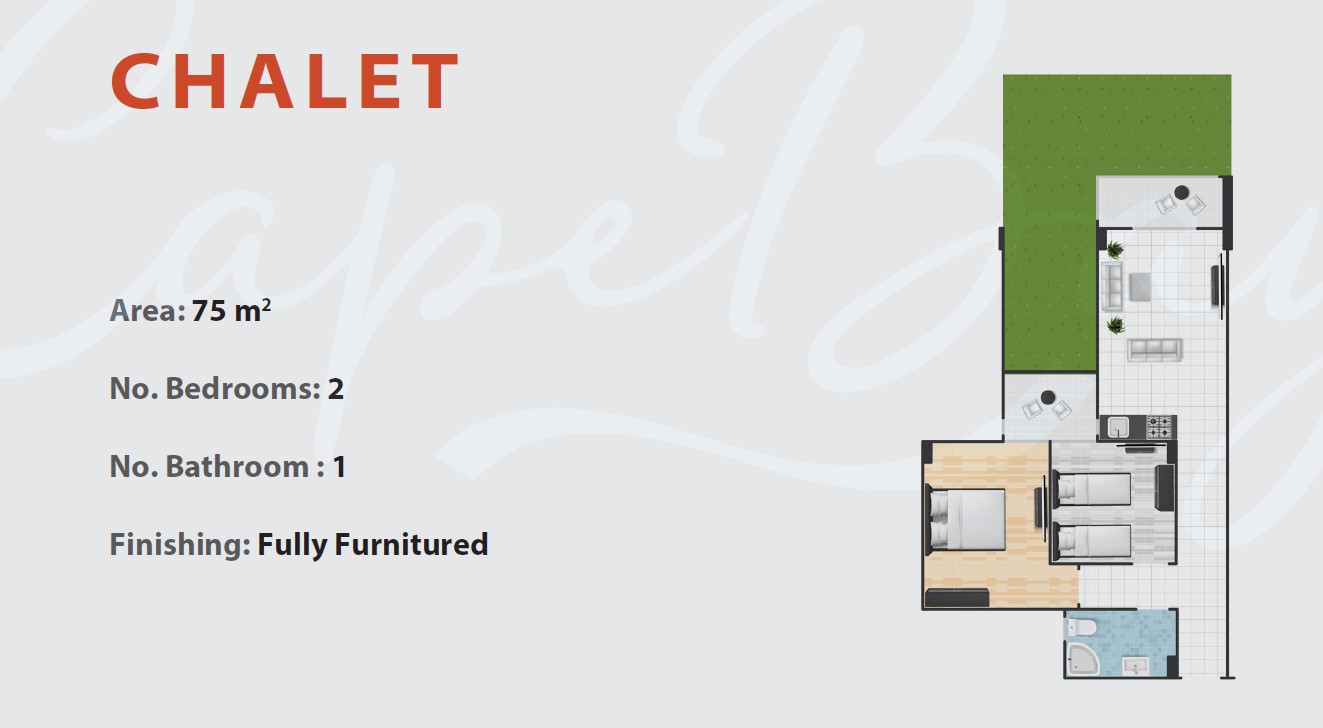 Floor plan for chalet at Cape Bay Blumar Lasirena