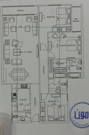 Floor plan for apartment at Midtown condo