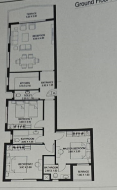 Floor plan for apartment at Taj City