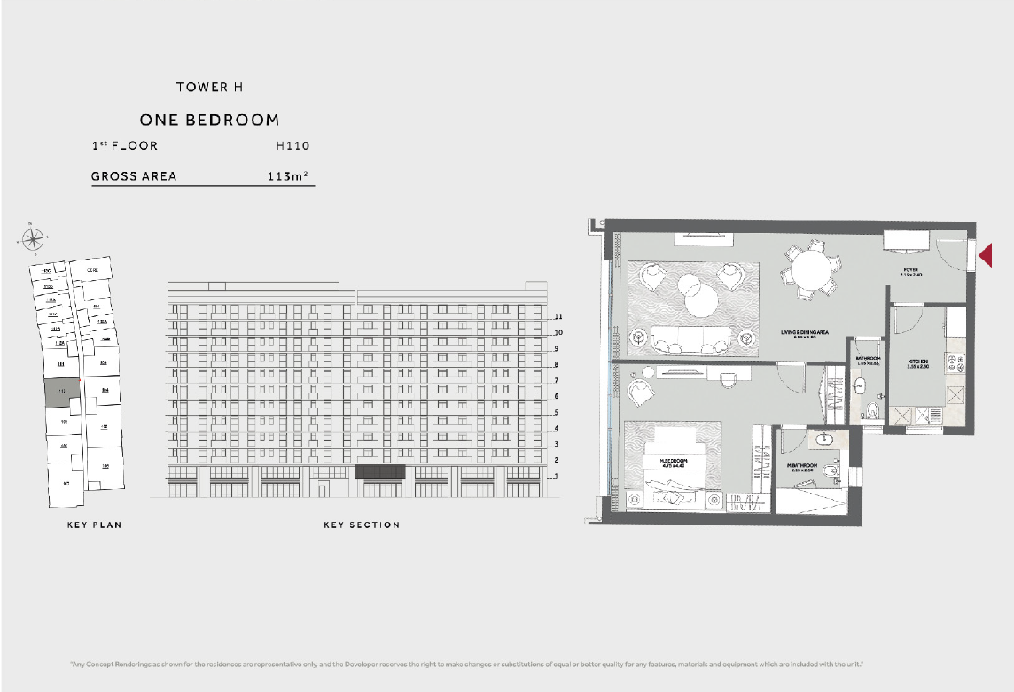 Floor plan for apartment at Marriott Residences Heliopolis