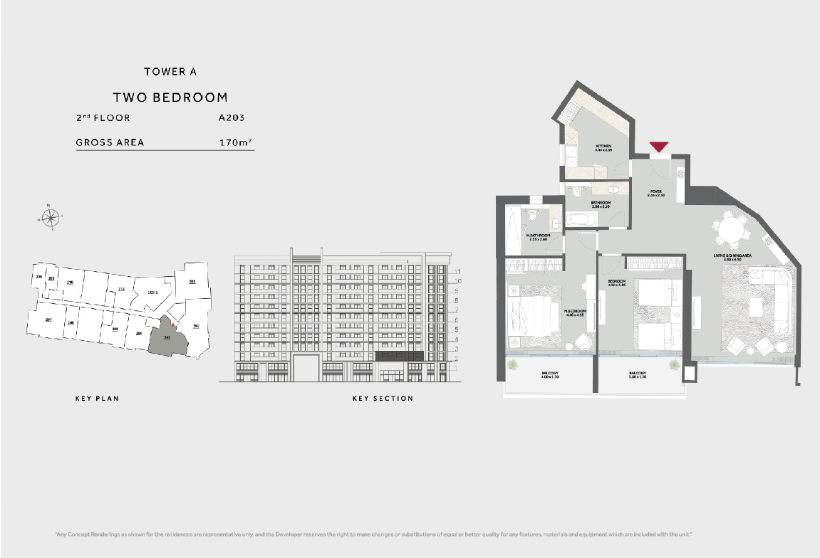 Floor plan for apartment at Marriott Residences Heliopolis