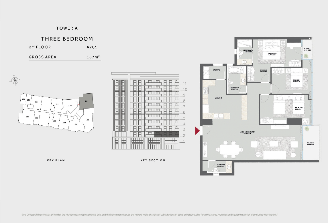 Floor plan for apartment at The Signature Tower