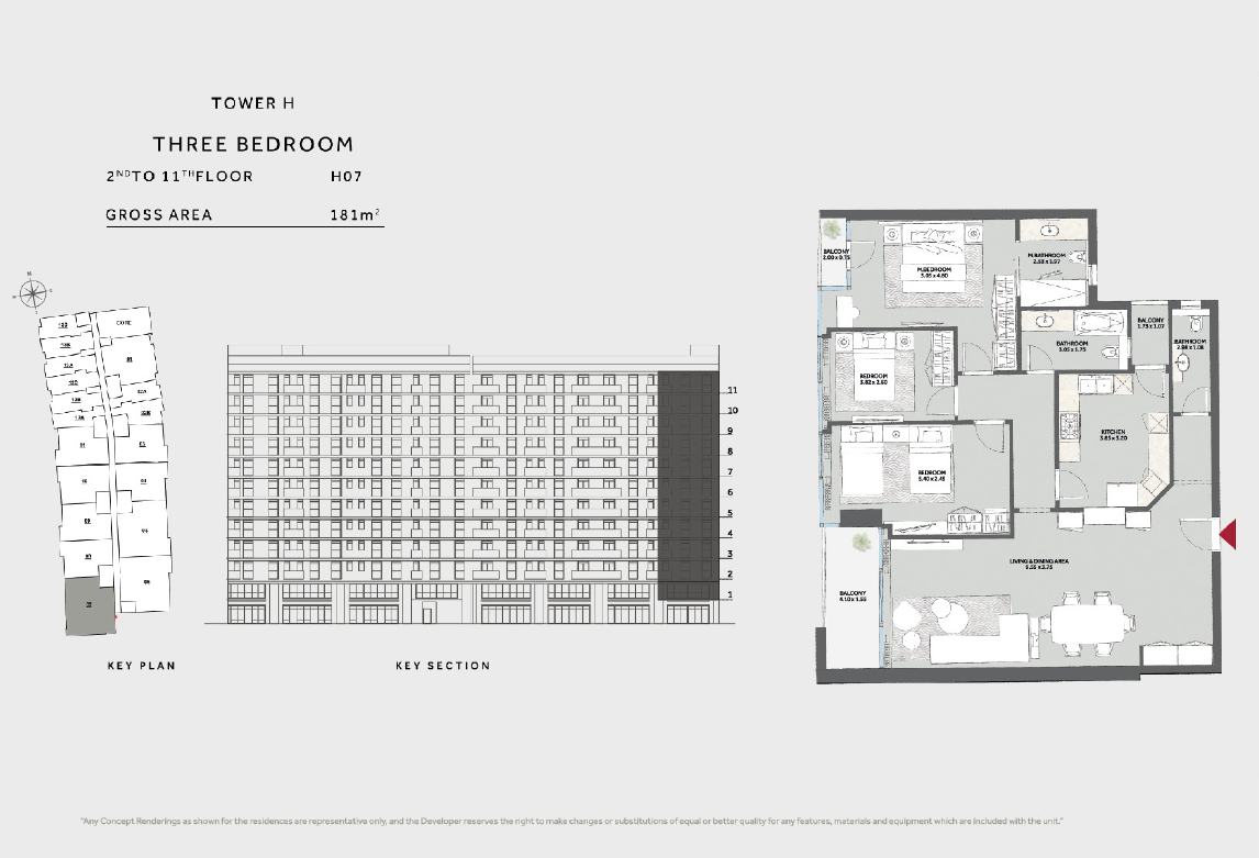 Floor plan for apartment at Marriott Residences Heliopolis
