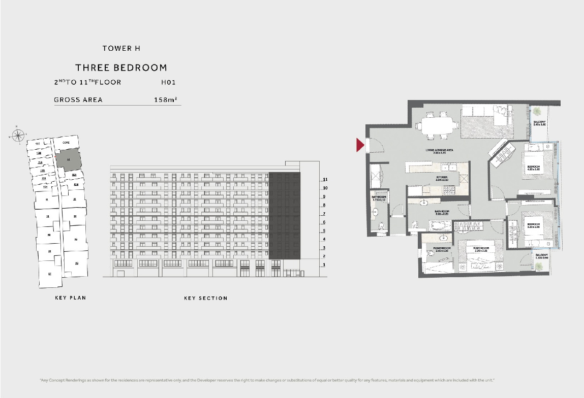 Floor plan for apartment at Marriott Residences Heliopolis