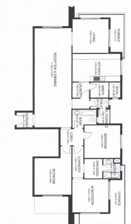 Floor plan for apartment at The Loft