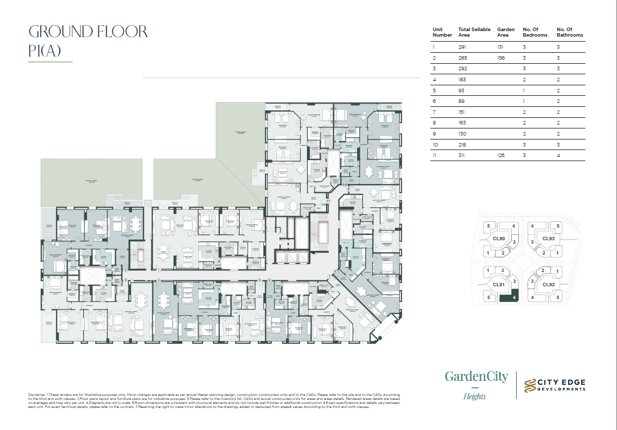 Floor plan for apartment at New Garden City