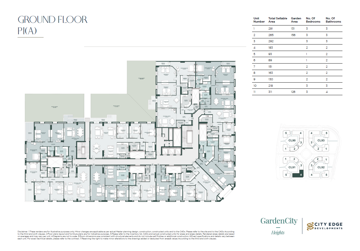 Floor plan for apartment at New Garden City