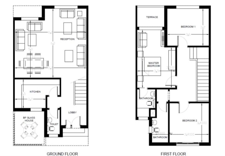 Floor plan for villa at Taj City