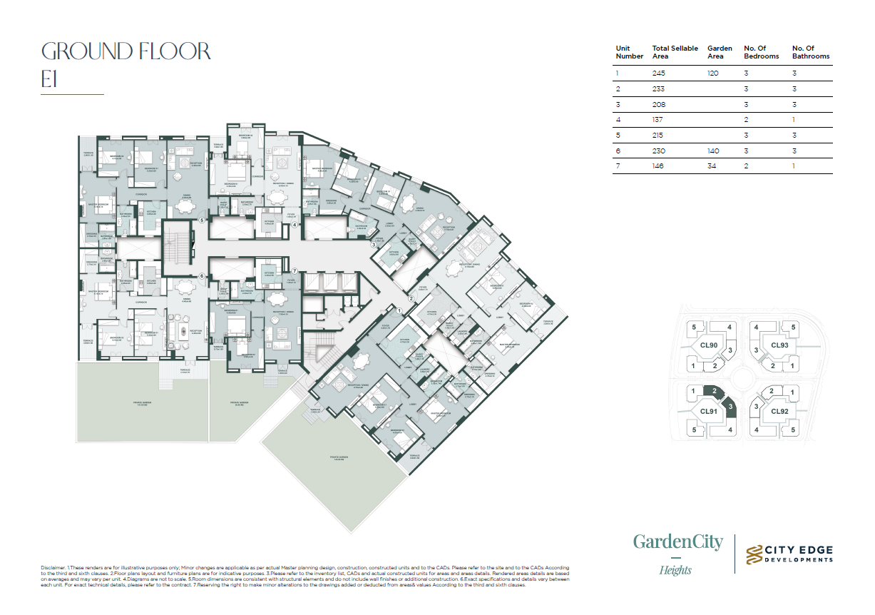 Floor plan for apartment at New Garden City