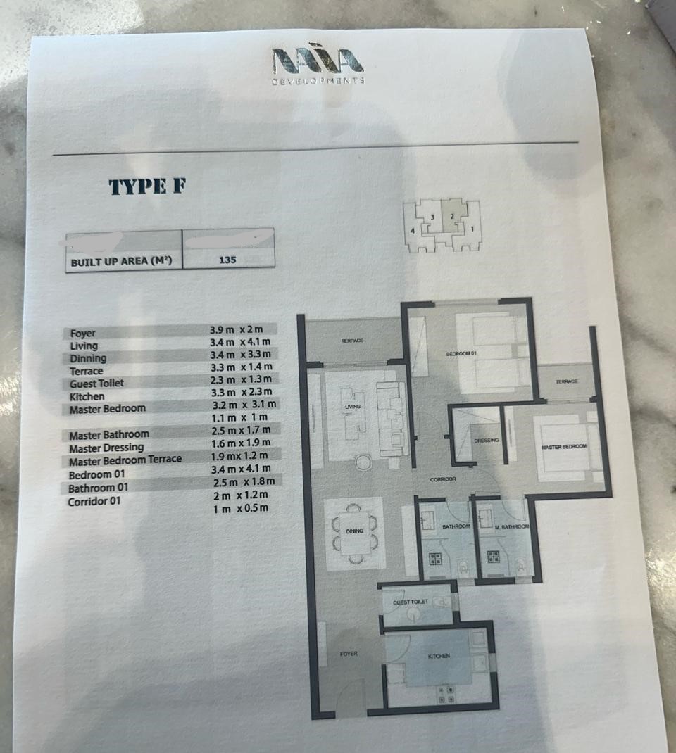 Floor plan for apartment at Naia West