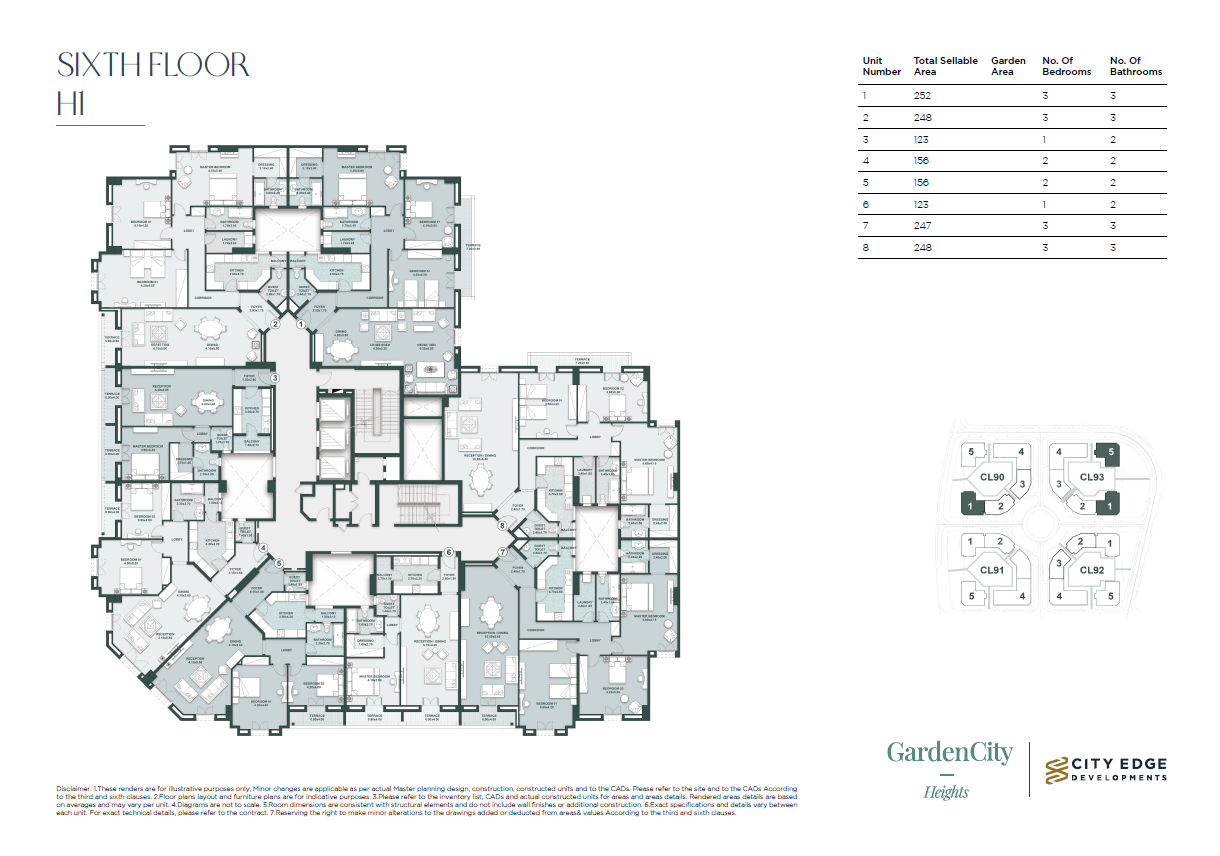 Floor plan for apartment at New Garden City