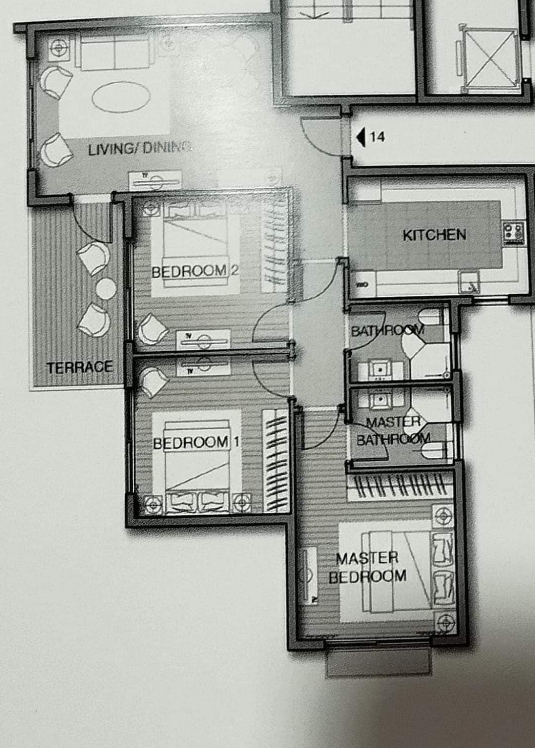 Floor plan for apartment at Noor Capital Gardens