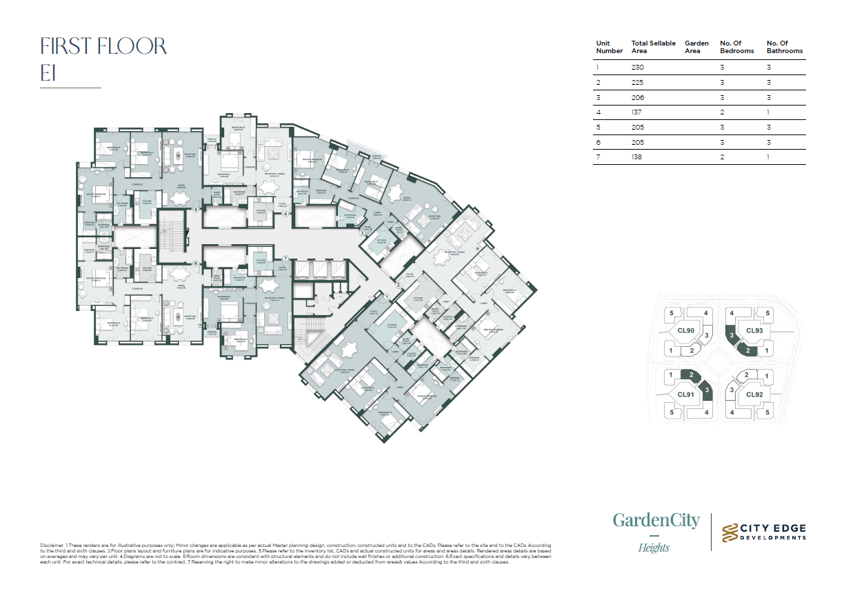 Floor plan for apartment at New Garden City
