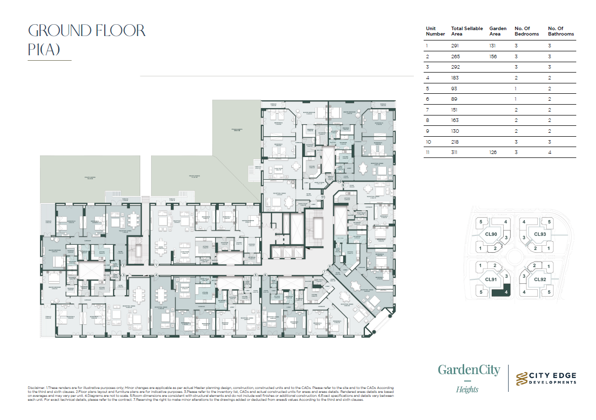 Floor plan for apartment at New Garden City