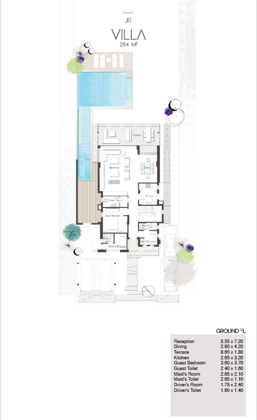 Floor plan for villa at Gaia