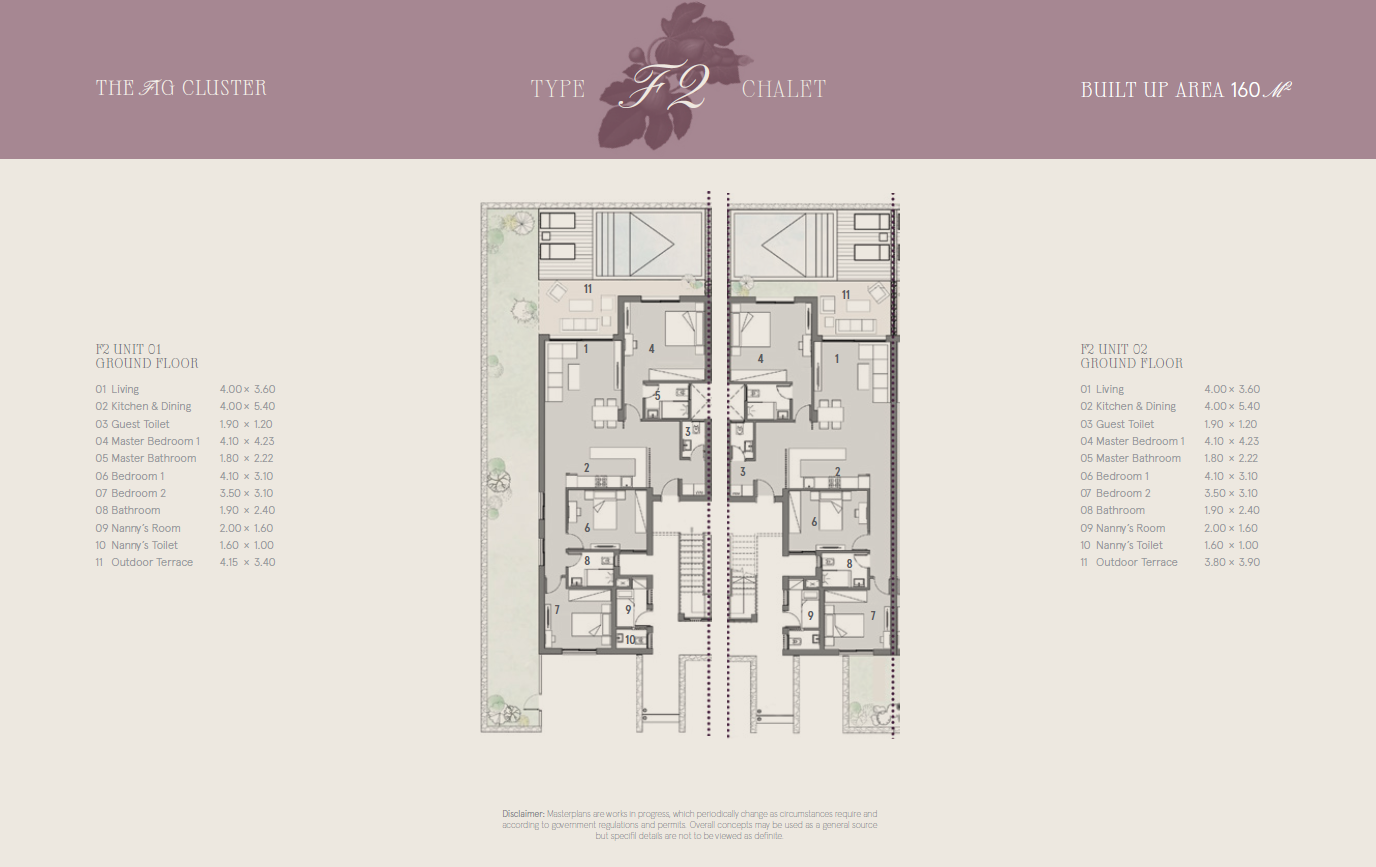 Floor plan for chalet at Marsa Baghush