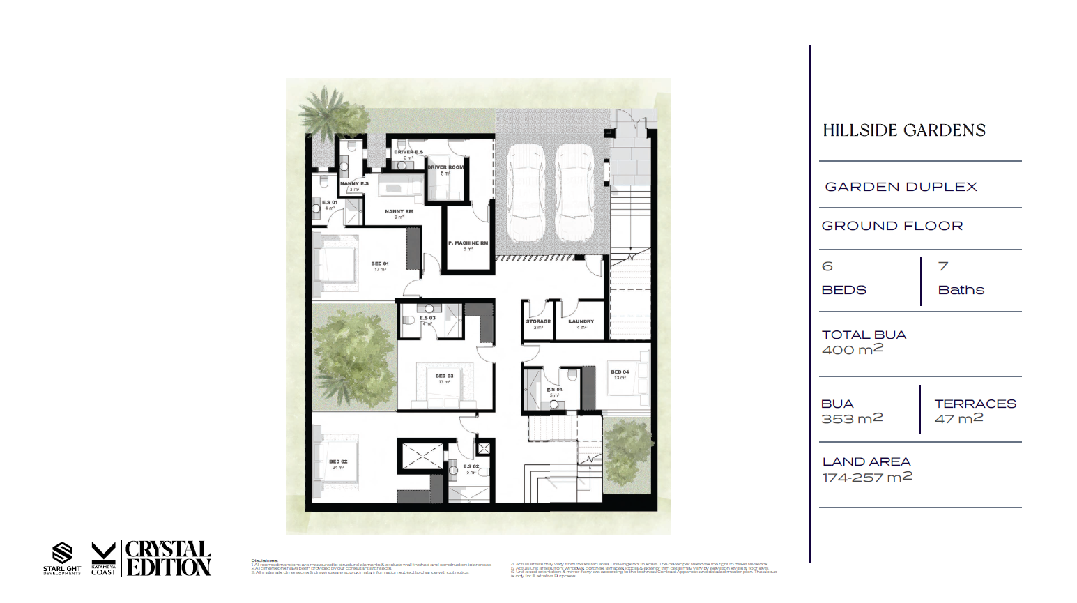 Floor plan for duplex at Katameya Coast
