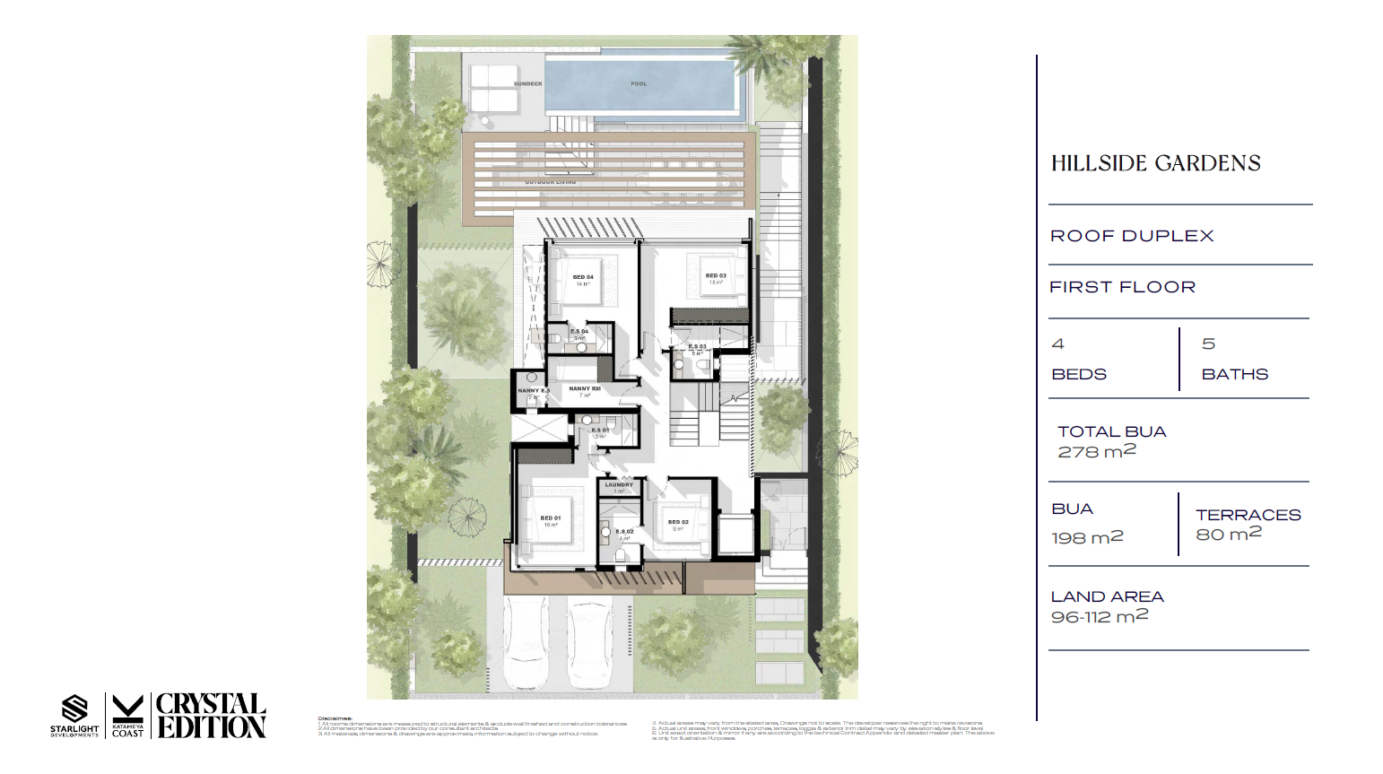 Floor plan for duplex at Katameya Coast