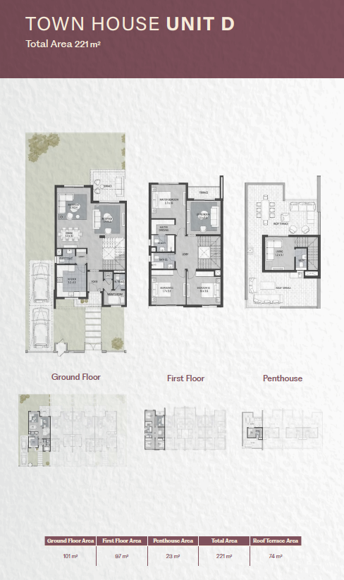 Floor plan for townhouse at SODIC East