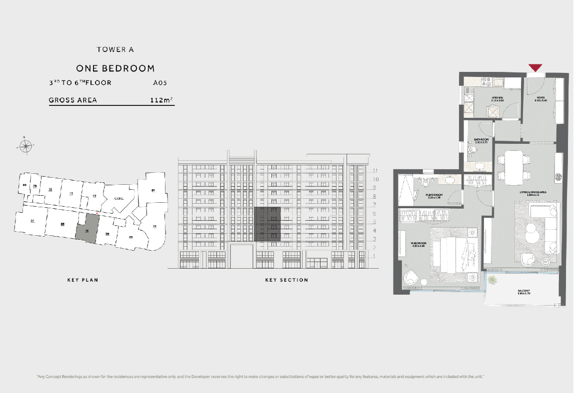 Floor plan for apartment at Marriott Residences Heliopolis