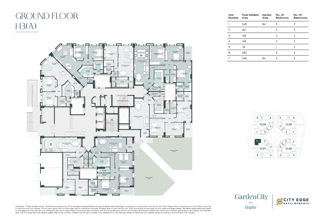 Floor plan for apartment at New Garden City