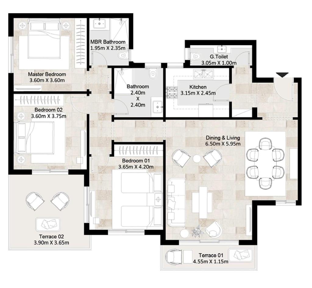 Floor plan for apartment at Hyde Park