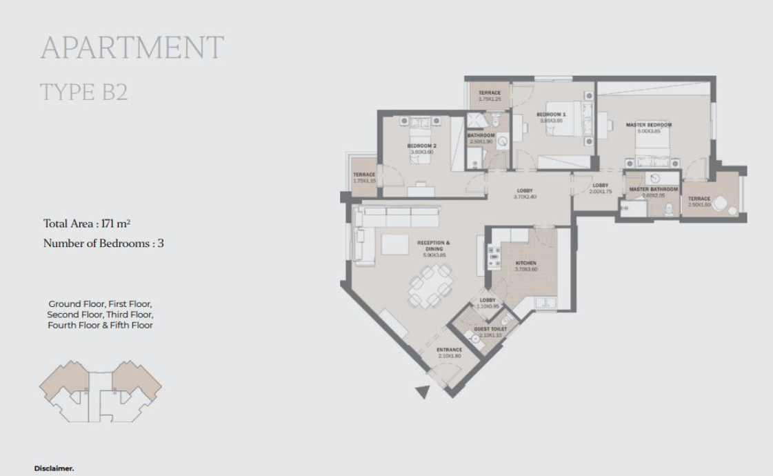 Floor plan for apartment at Al Maqsad Park