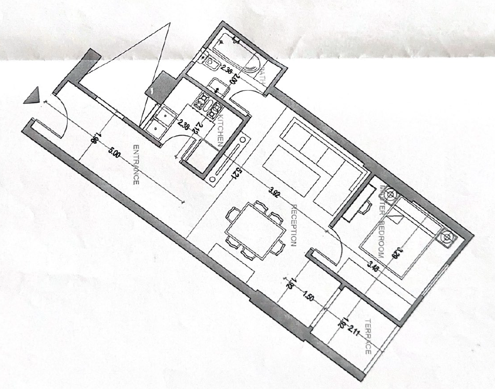 Floor plan for studio at One Katameya