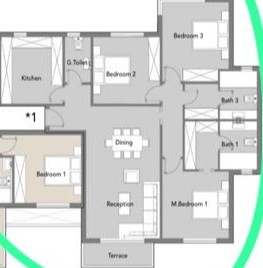 Floor plan for apartment at Badya