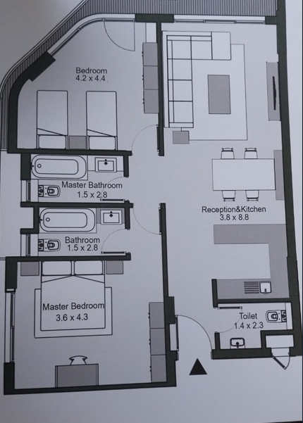 Floor plan for apartment at Bloomfields