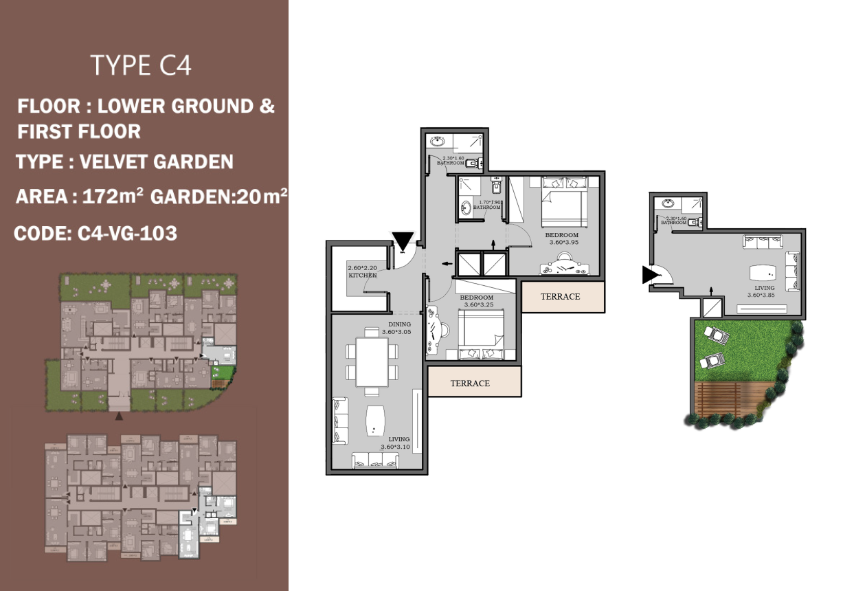 Floor plan for duplex at Peerage Residence