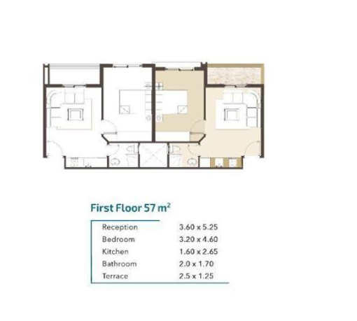 Floor plan for chalet at Sea View